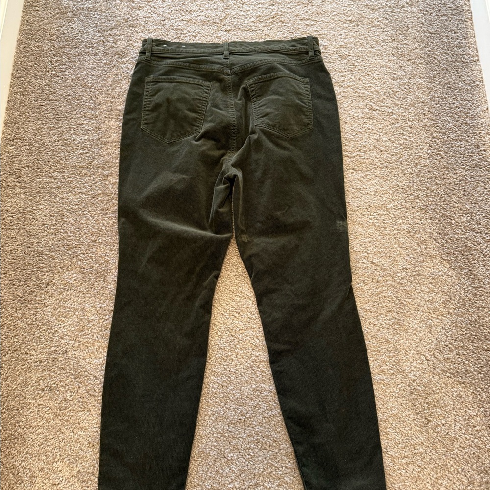 Loft Olive Green Corduroy Skinny Pants Size 12 - Picture 5 of 7